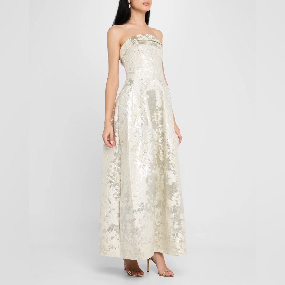 Simkhai Octavia Strapless Metallic Brocade Gown, NWT, Size 0-2 - Picture 4 of 15